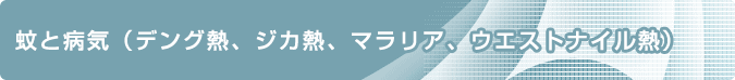 蚊と病気（デング熱、ジカ熱、マラリア、ウエストナイル熱）